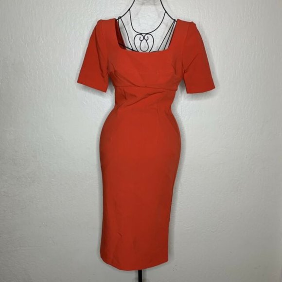 Cooper St Red Hailey Square-neck Midi Sheath Dress - Picture 2 of 7